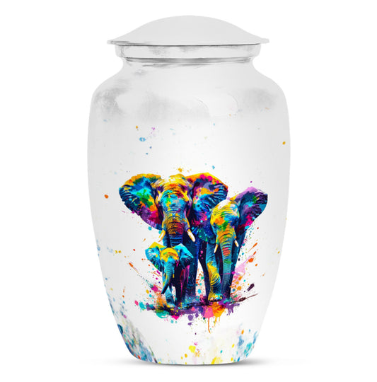 Elephant Family Small Urn For Ashes Funeral, Ashes Urn For Ashes