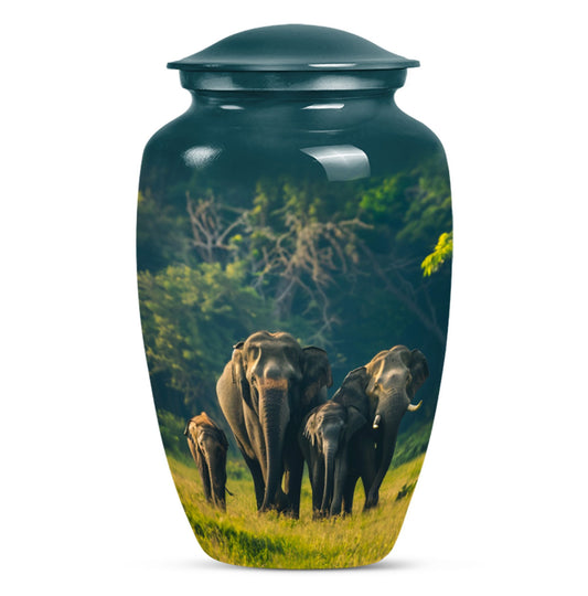 Elephant Family A Small Urn For Ashes Funeral, Ashes Cremation Urn
