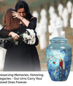 Stained glass classic cremation urn.