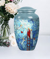 Stained glass classic cremation urn.