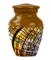 10-inch classic abstract stained glass cremation urn for male, aluminium made