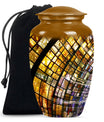 10-inch classic abstract stained glass cremation urn for male, aluminium made