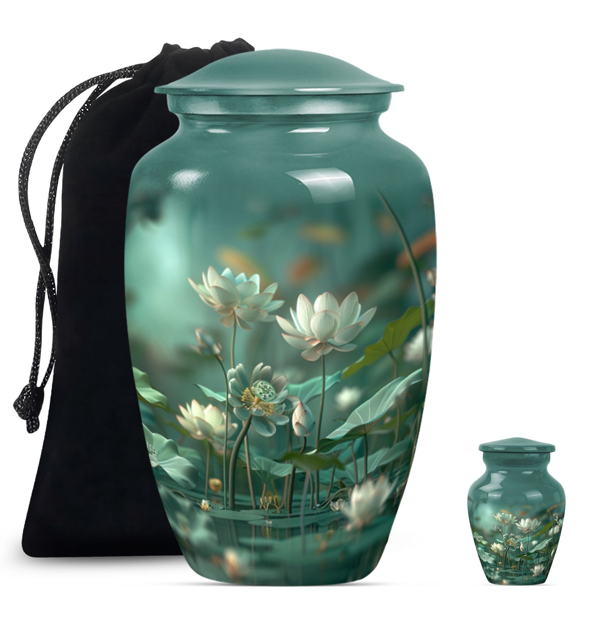 Classic Lotus Urn, aluminium cremation urn for dad.