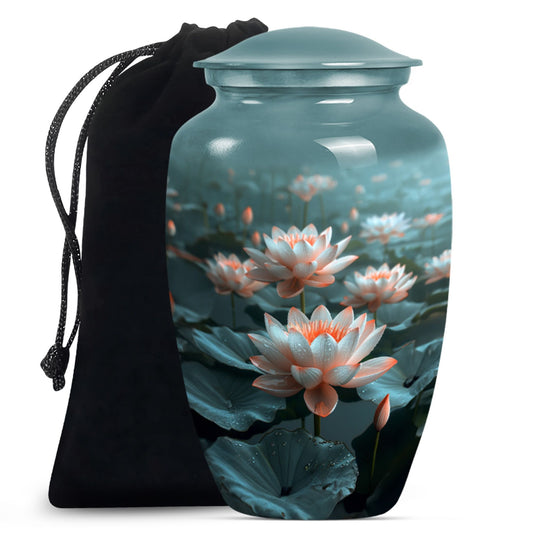 Lotus Urn for mother's cremation ashes.