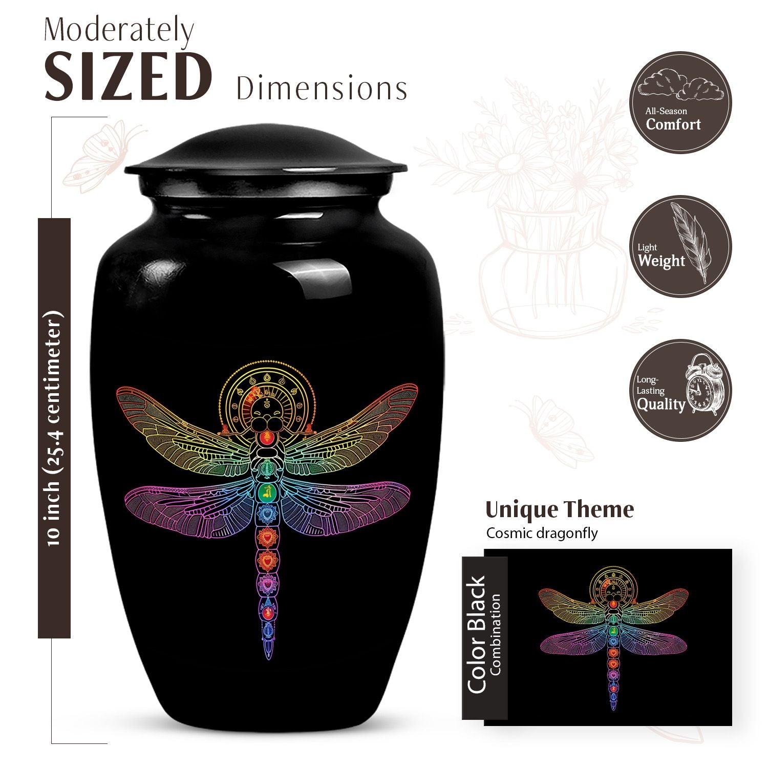  cosmic dragonfly urn.