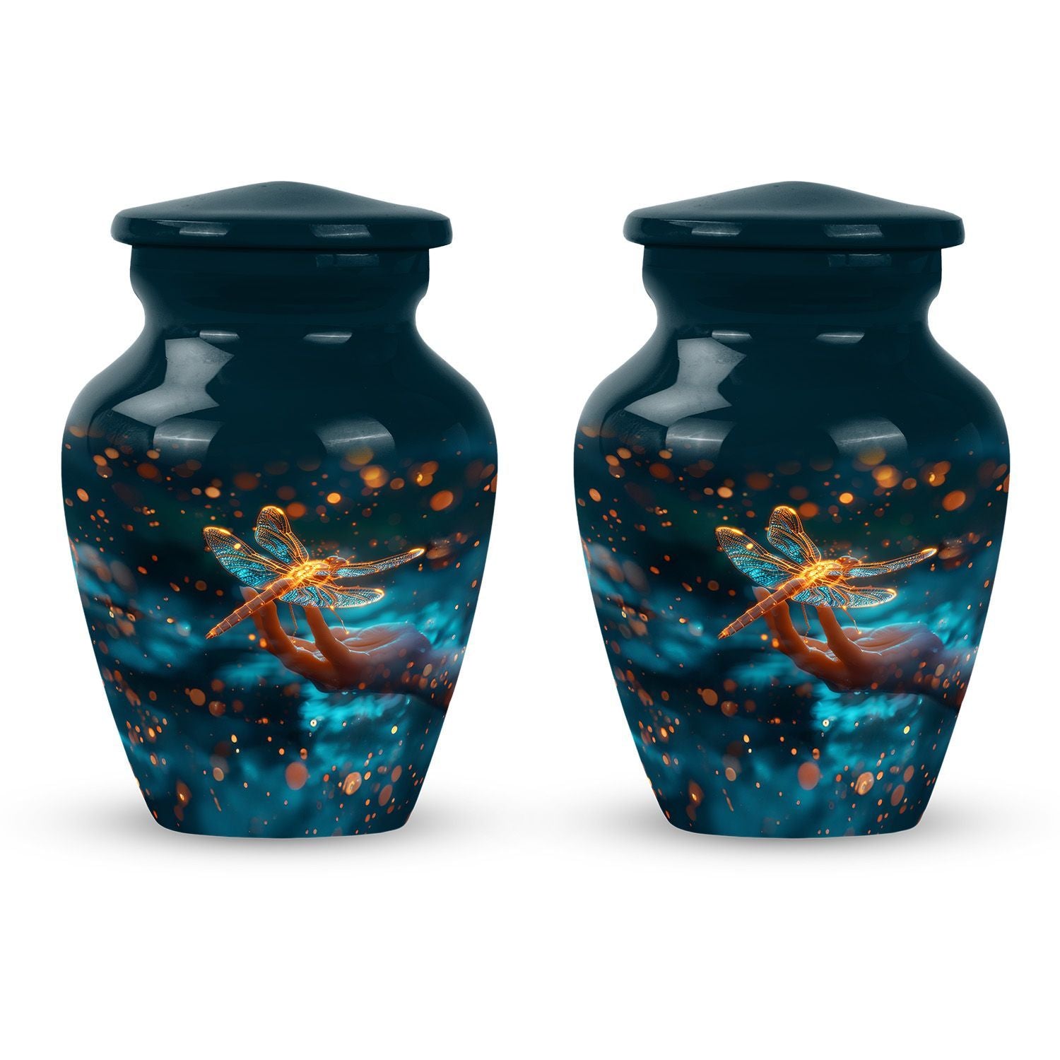 Classic 10 Inch Cosmic Dragonfly Urn.