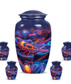 Cosmic dragonfly urn, classic 10-inch funeral decorative urn.