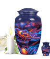 Cosmic dragonfly urn, classic 10-inch funeral decorative urn.