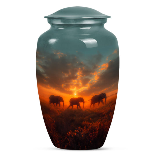 Elephant Family Unique Urns Funeral, Ashes Memorial Urn