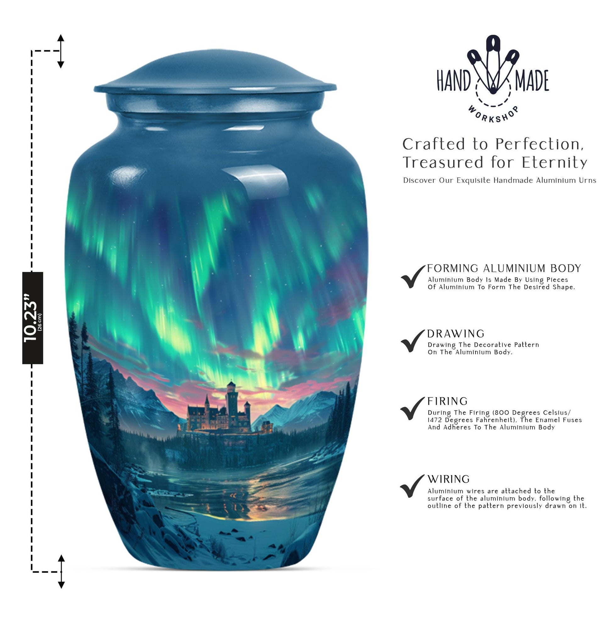 10-inch classic northern lights Urn.