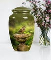 Classic dove urn in Purple Meadow theme