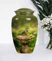 Classic dove urn in Purple Meadow theme