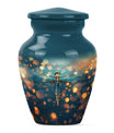 Classic 10-inch Dragonfly urn in Purple Meadow theme