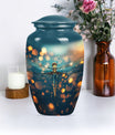 Classic 10-inch Dragonfly urn in Purple Meadow theme