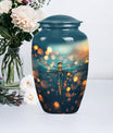 Classic 10-inch Dragonfly urn in Purple Meadow theme