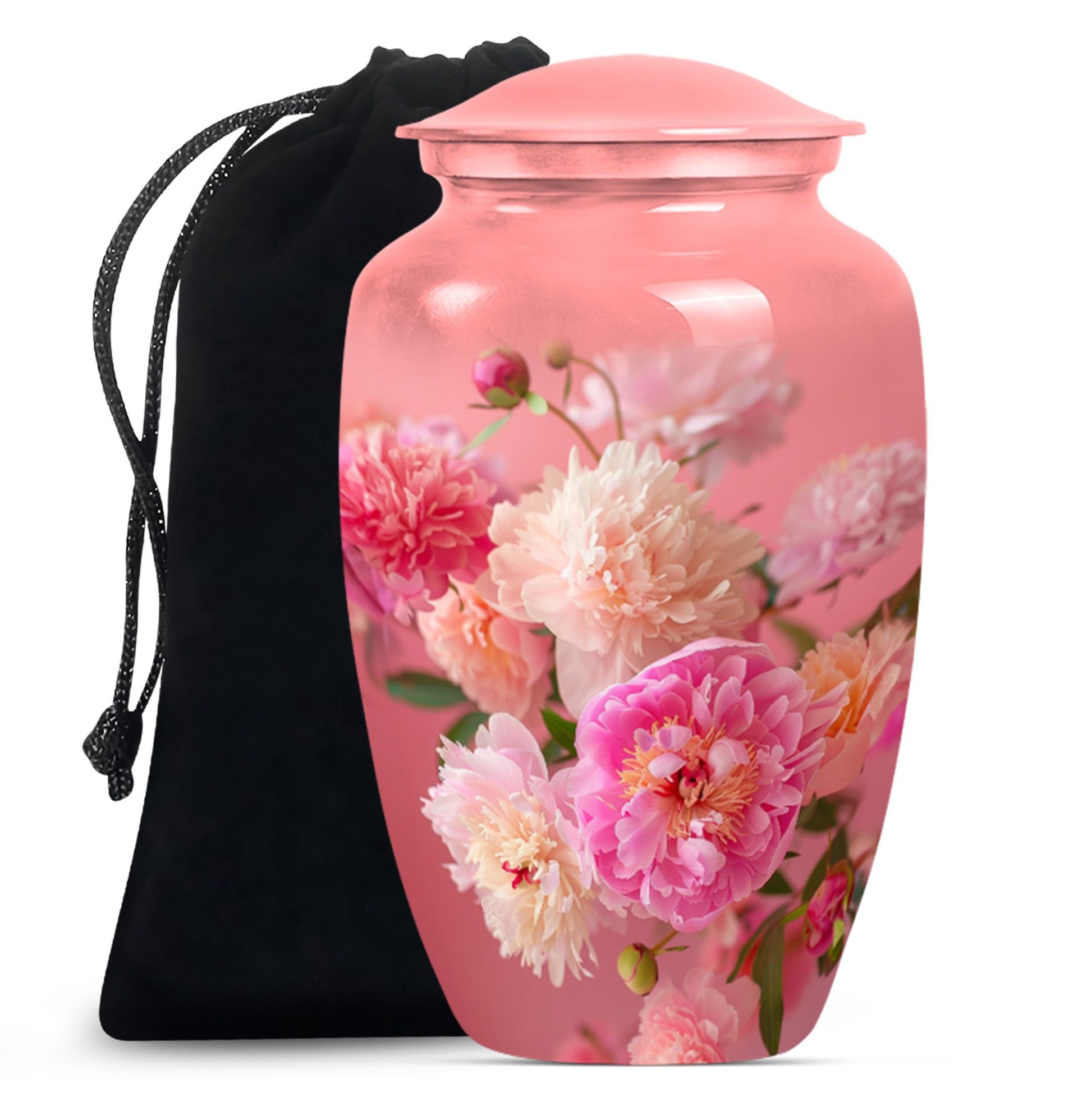 purple meadow themed flower memorial adult urn 