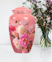 purple meadow themed flower memorial adult urn 