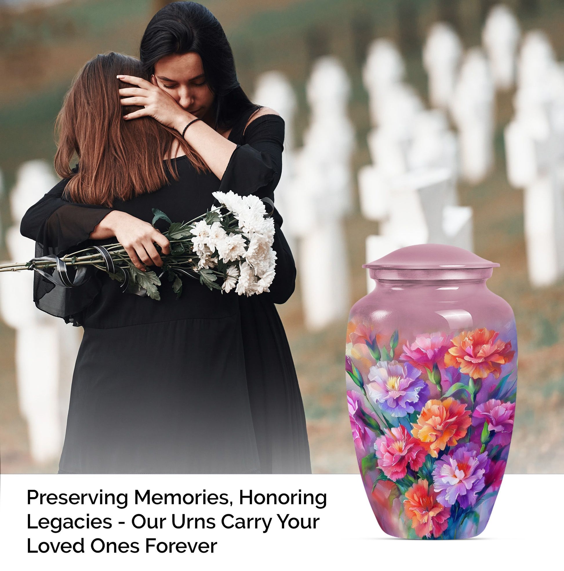 flower urn for adult ashes