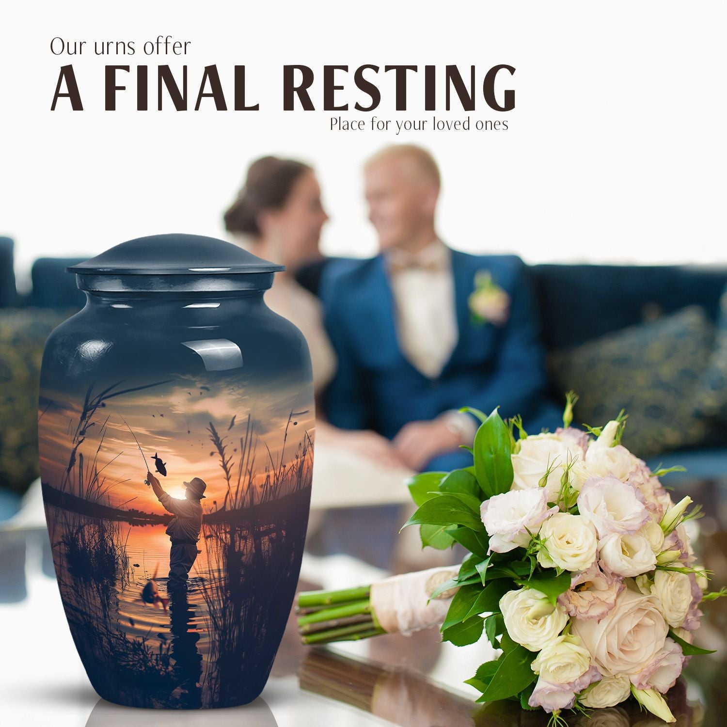  father son fishing urn]