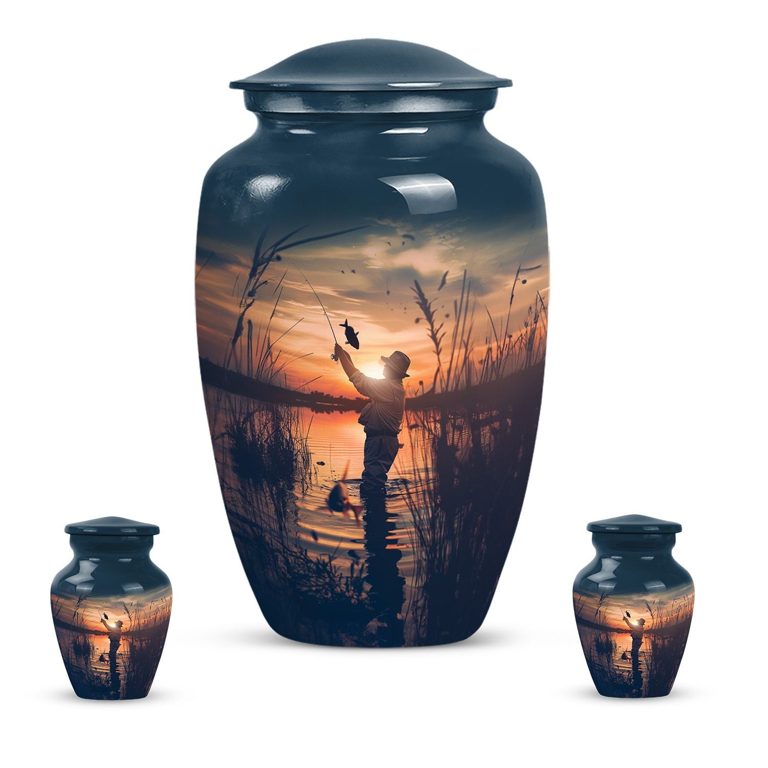  father son fishing urn]