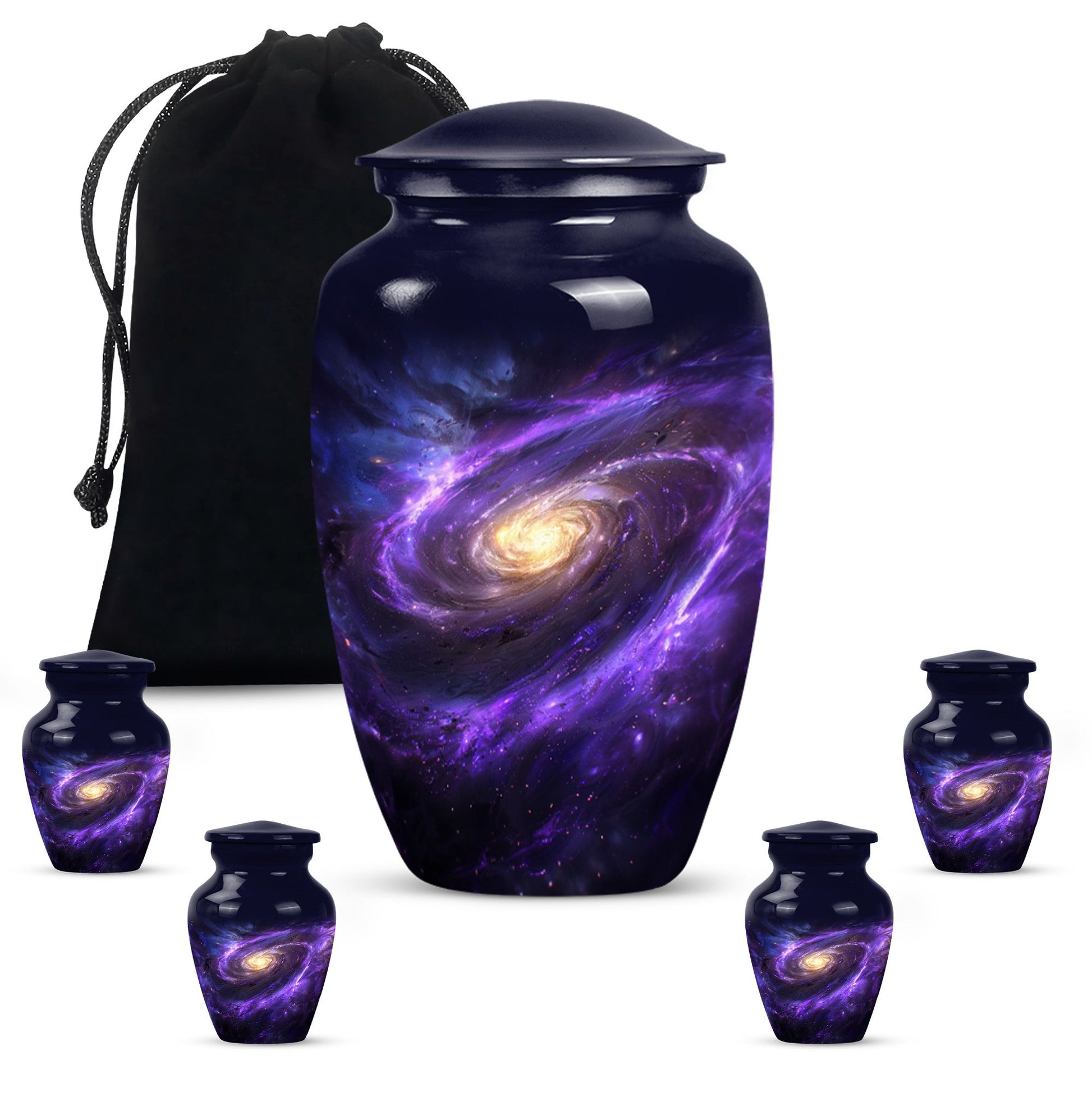 Classic 10-inch Galaxy Urn in Purple Meadow theme for ash