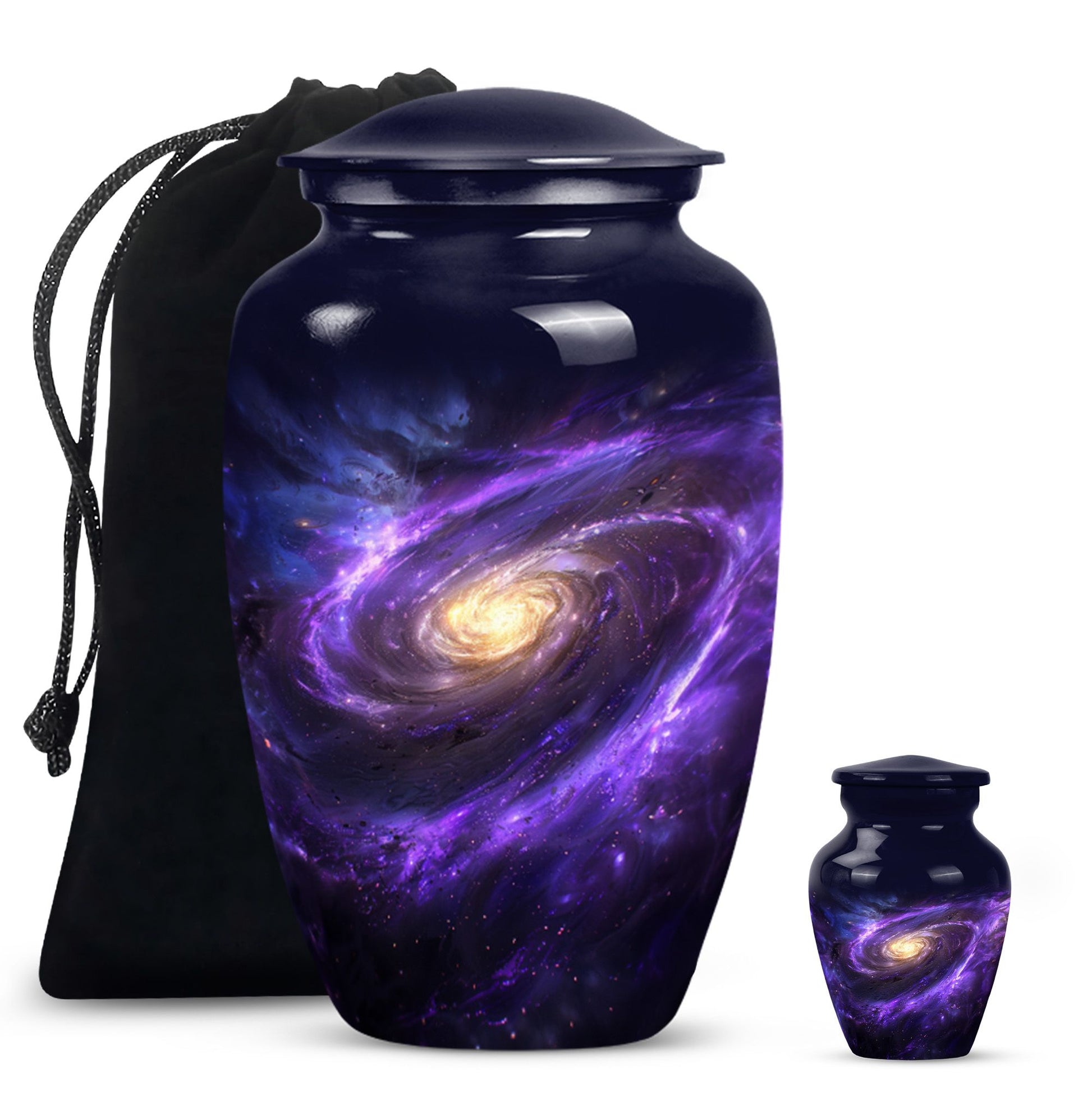 Classic 10-inch Galaxy Urn in Purple Meadow theme for ash