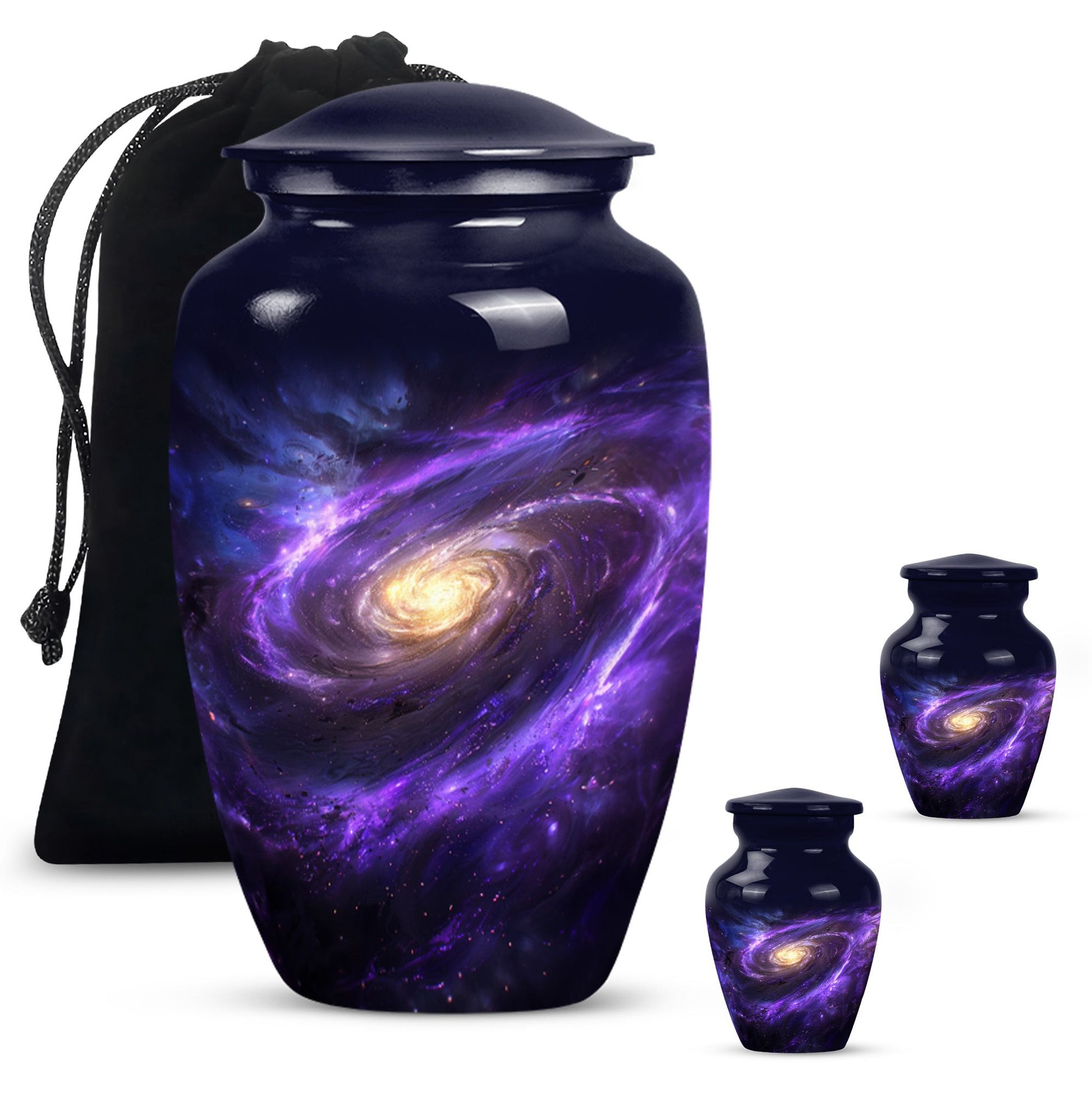 Classic 10-inch Galaxy Urn in Purple Meadow theme for ash