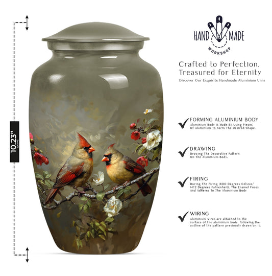 Cardinal bird Urn