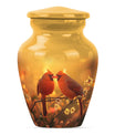 Classic 10-inch cardinal bird urn, designed for cremation.