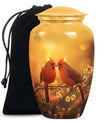 Classic 10-inch cardinal bird urn, designed for cremation.