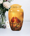 Classic 10-inch cardinal bird urn, designed for cremation.