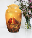 Classic 10-inch cardinal bird urn, designed for cremation.