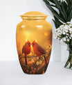 Classic 10-inch cardinal bird urn, designed for cremation.