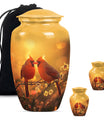 Classic 10-inch cardinal bird urn, designed for cremation.