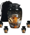 beer urn with wolf howling 