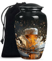 beer urn with wolf howling 