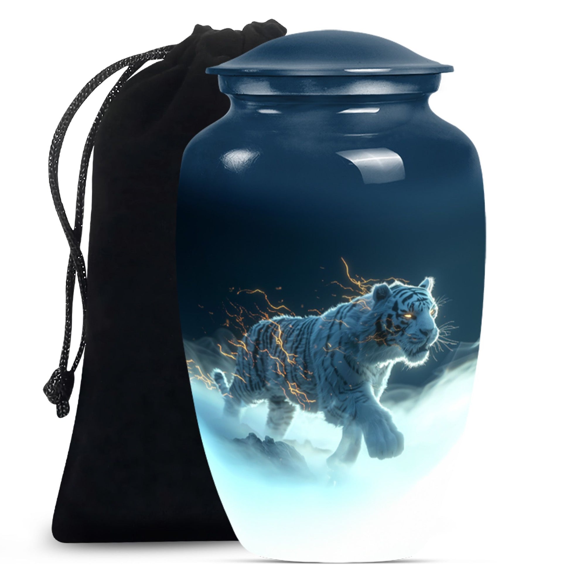 10-inch tiger urn, classic large burial urn for women.