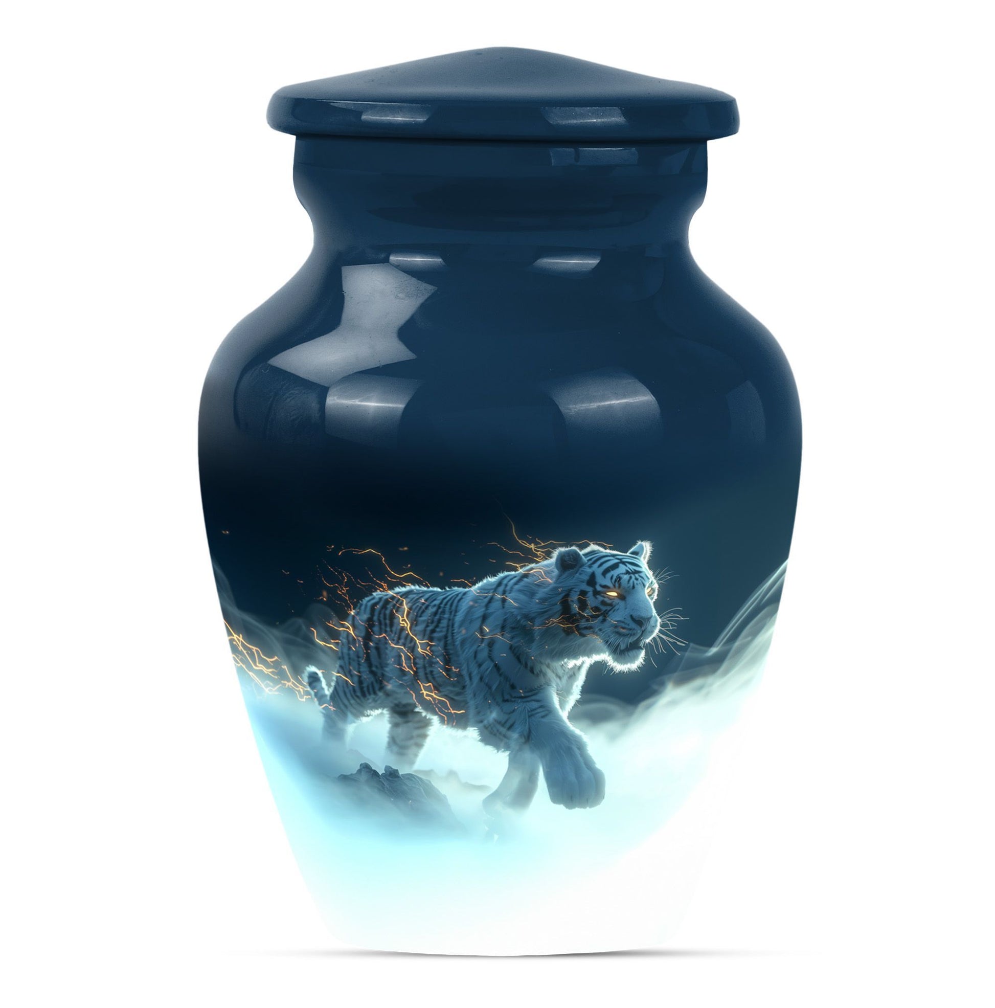 10-inch tiger urn, classic large burial urn for women.