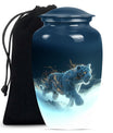 10-inch tiger urn, classic large burial urn for women.