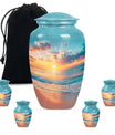 Sunset Beach Urn in classic design with wolf howling theme.