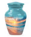 Sunset Beach Urn in classic design with wolf howling theme.