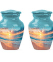 Sunset Beach Urn in classic design with wolf howling theme.