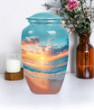 Sunset Beach Urn in classic design with wolf howling theme.