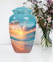 Sunset Beach Urn in classic design with wolf howling theme.