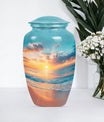 Sunset Beach Urn in classic design with wolf howling theme.