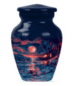 Night Beach Urn with Wolf Howling Design, 