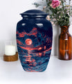 Night Beach Urn with Wolf Howling Design, 