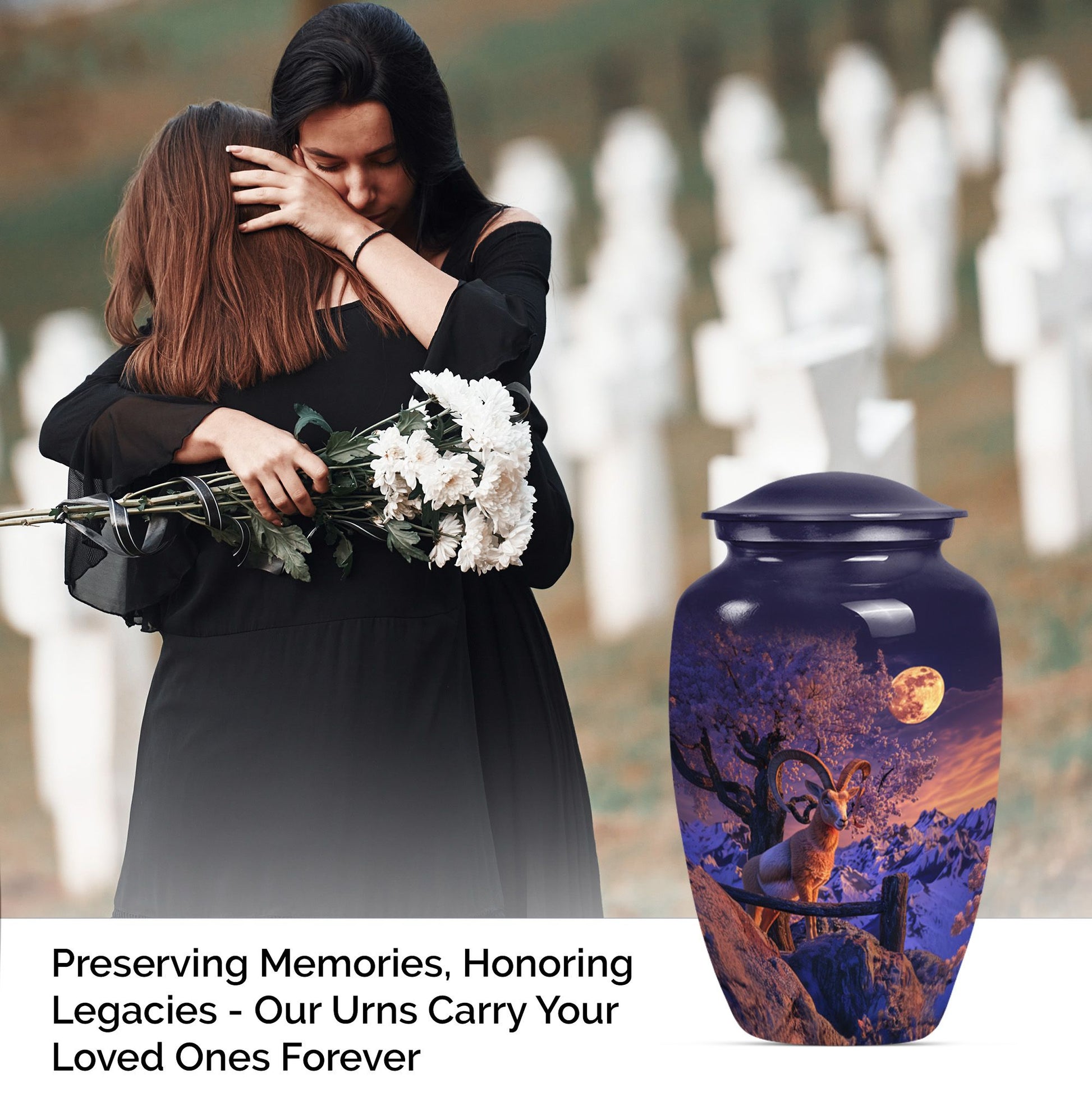 Goat Urn, aluminium burial funeral urns for Men's ashes