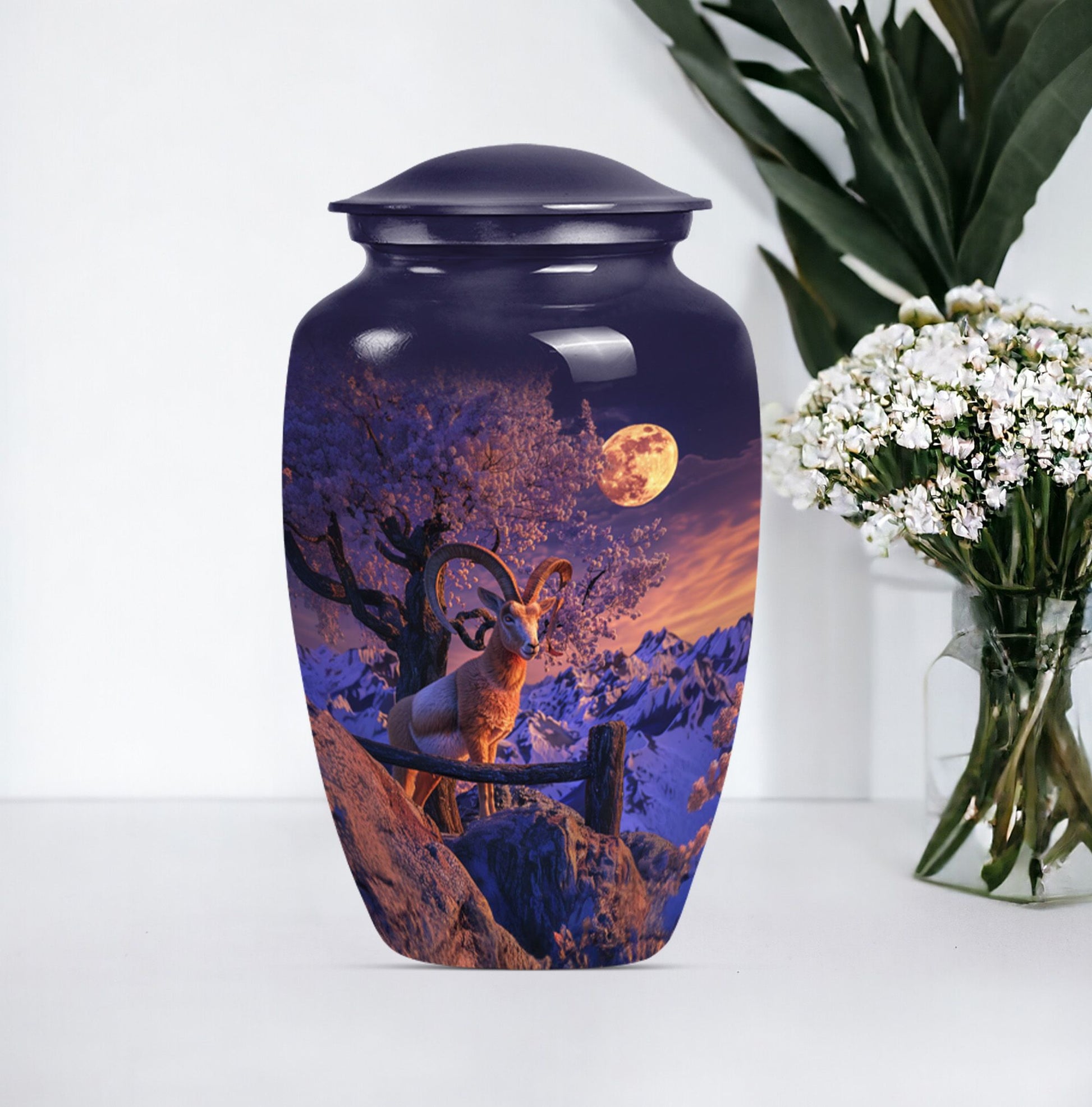 Goat Urn, aluminium burial funeral urns for Men's ashes