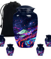 Turtle Theme Large Urn With 4 Keepsake Urn